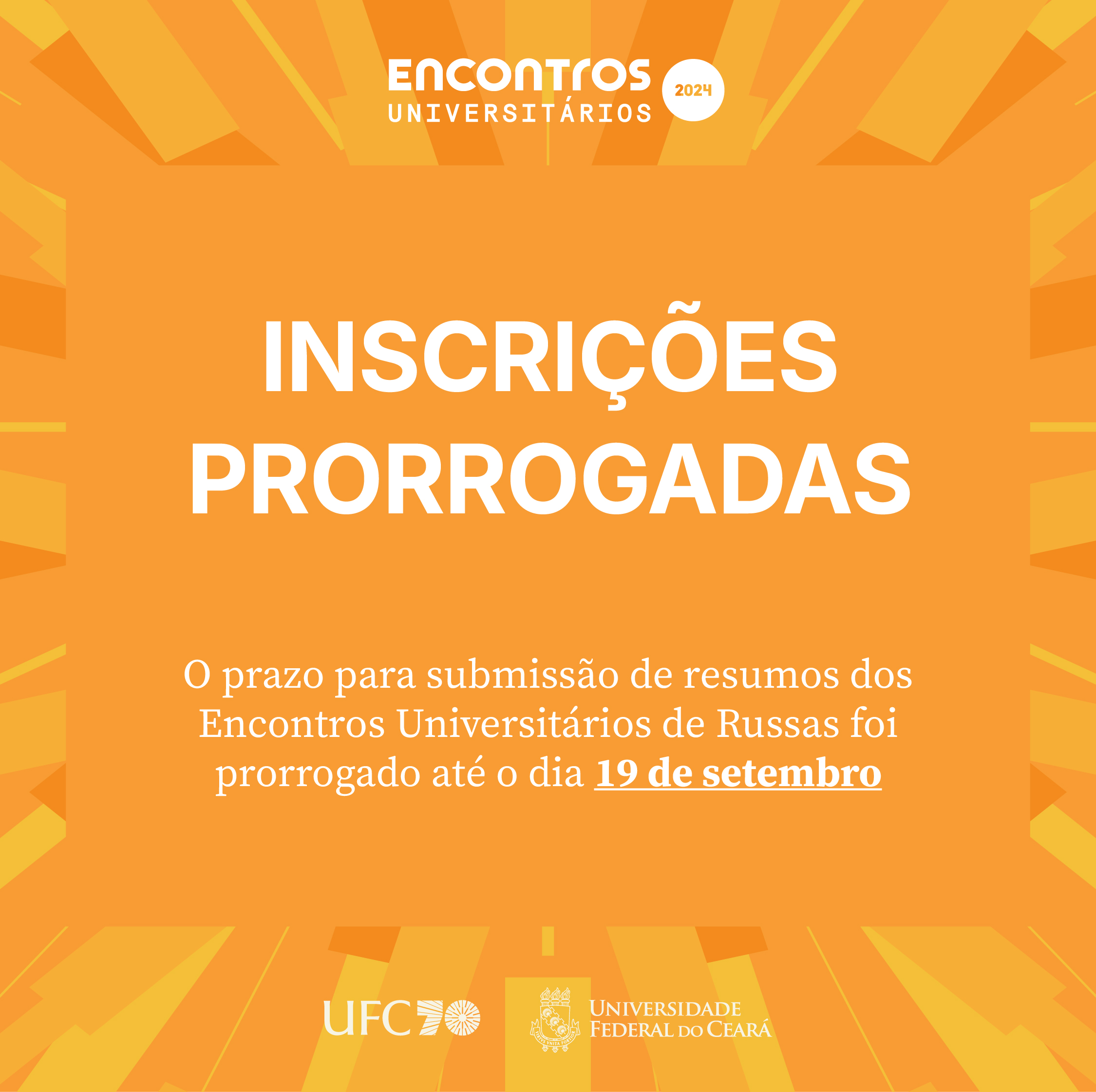 Imagem referente a noticia sobre a prorrogaÃ§Ã£o do prazo para a submissÃ£o dos resumos