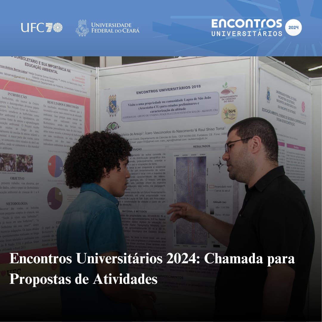 imagem com titulo Encontros universitÃ¡rios 2024: Chamada para Propostas de Atividades